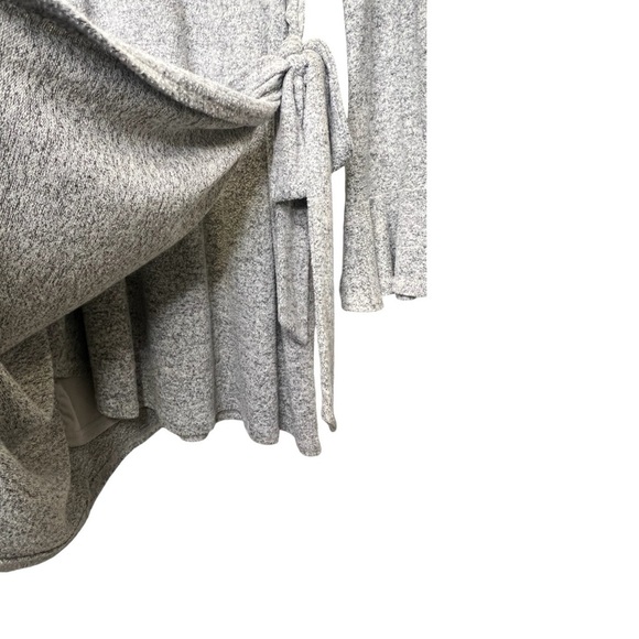 Lulus | Favorite Tune Heather Grey Faux Wrap Sweater Dress Sz M - Picture 3 of 10